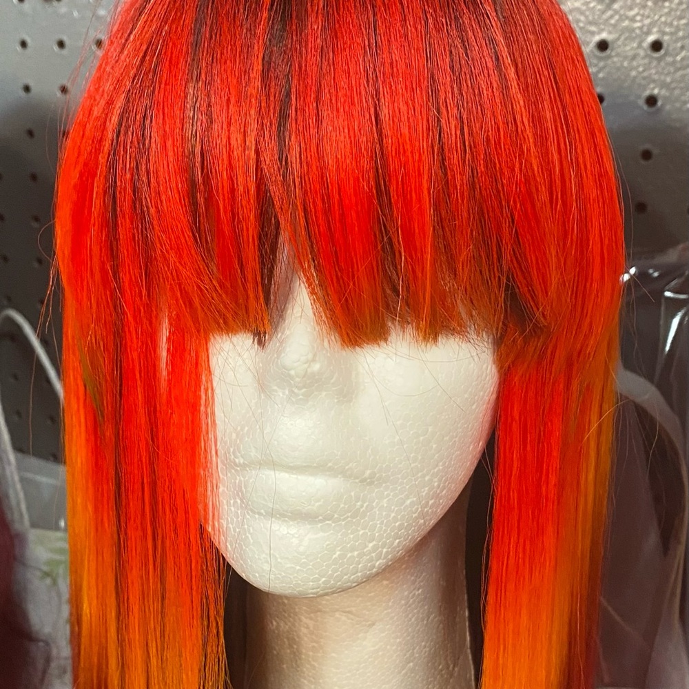 Human blend Bob with bangs wig